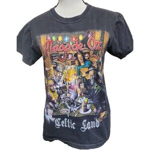 Maga de Oz Celtic Land Band Tee Size M Black 2 Sides Rock Metal Vintage